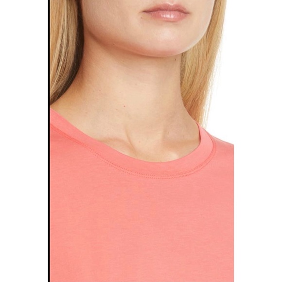 NEW LAFAYETTE 148 New York Kim Short Sleeves Cotton T-Shirt Tee Ultra Pink XS - Picture 3 of 13